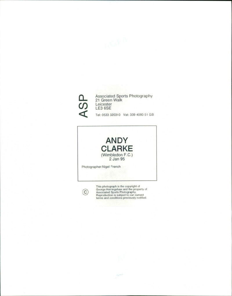 Andy Clarke - Vintage Photograph