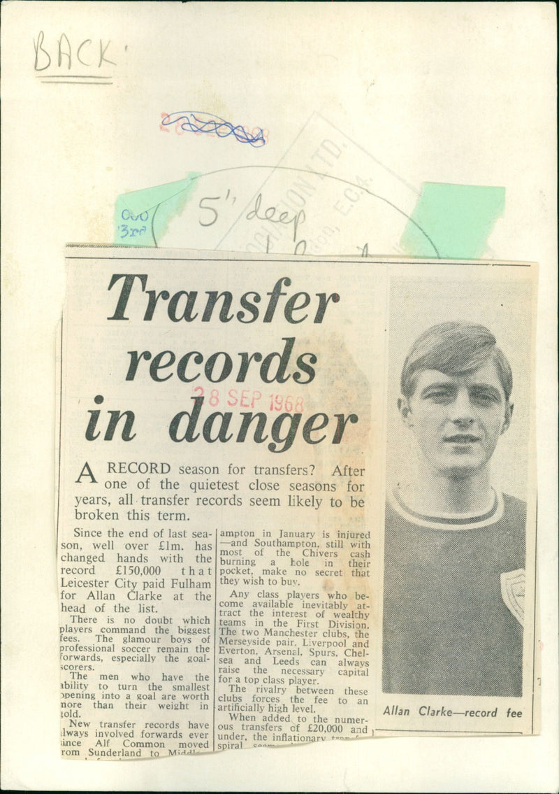 Allan Clarke - Vintage Photograph