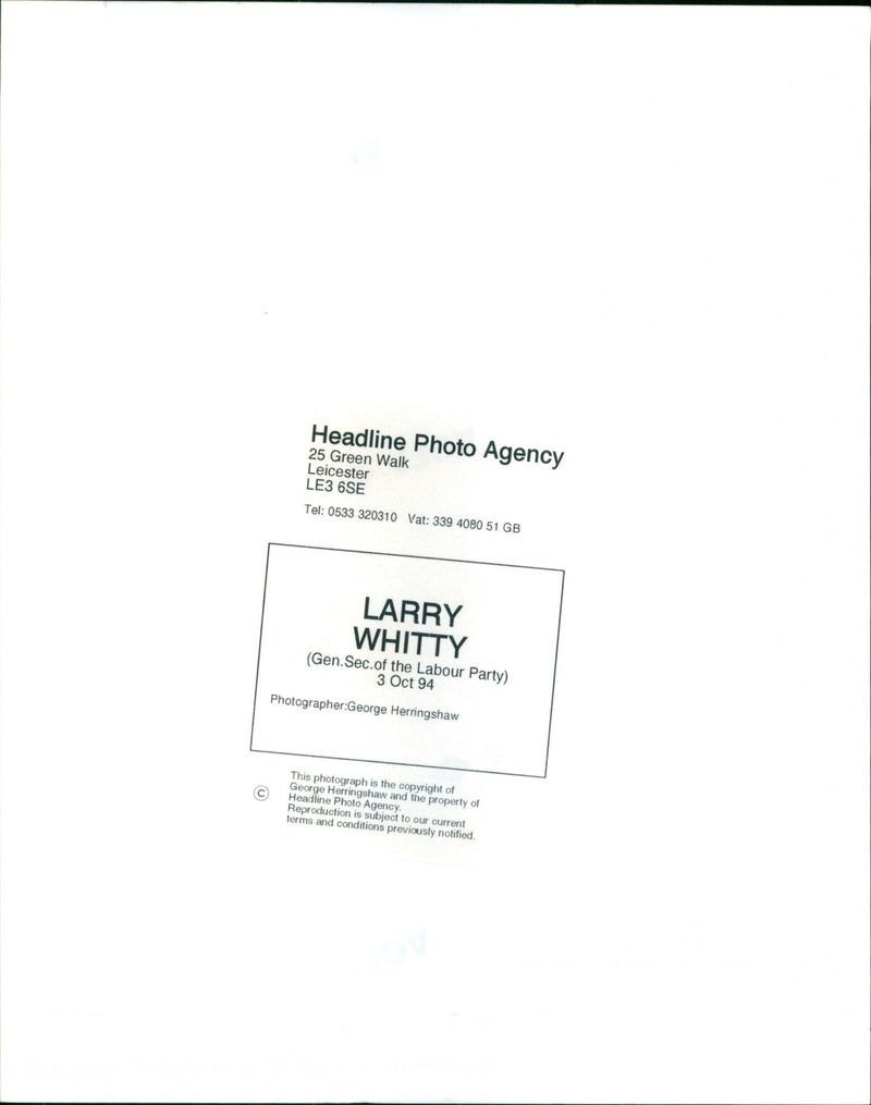 Larry Whitty - Vintage Photograph