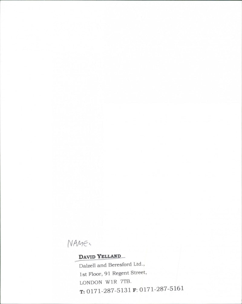 David Yelland - Vintage Photograph