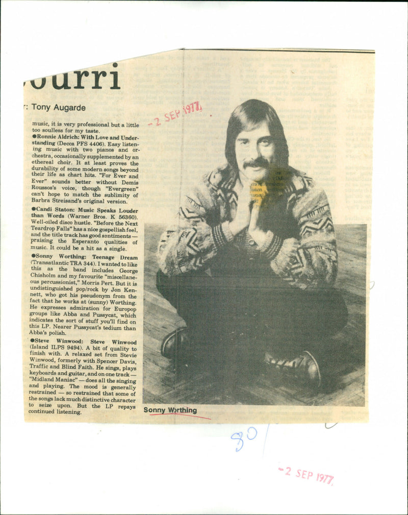 Musician Sonny Worthing performing in London. - Vintage Photograph