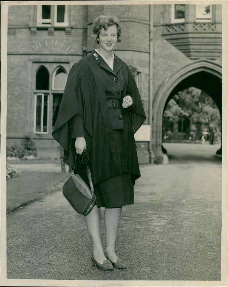 Princess Margarethe of Denmark Begins Studies at Cambridge - Vintage Photograph