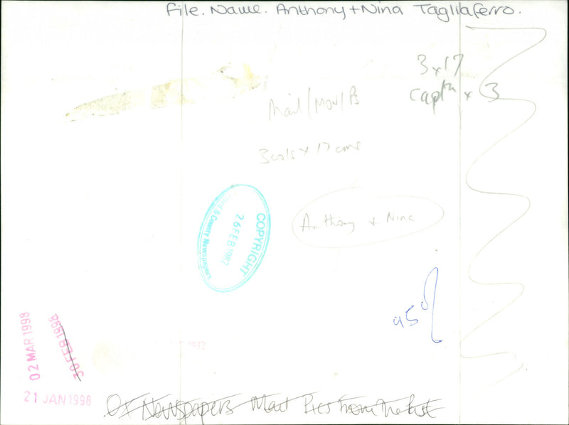 Anthony & Nina Tagliaferro - Vintage Photograph