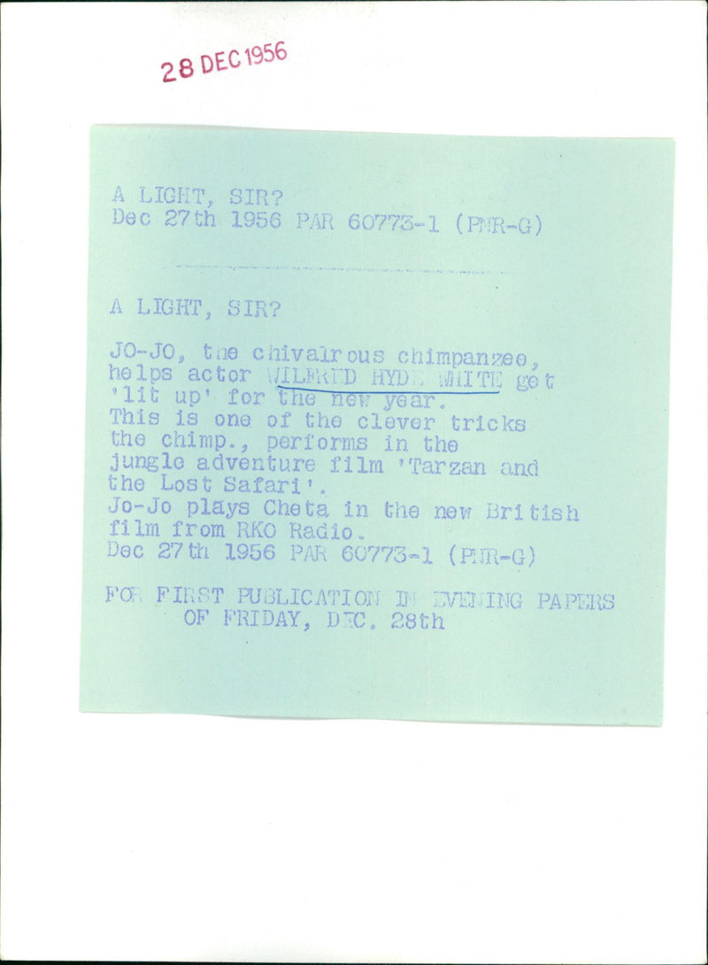 Wilfred Hyde White - Vintage Photograph