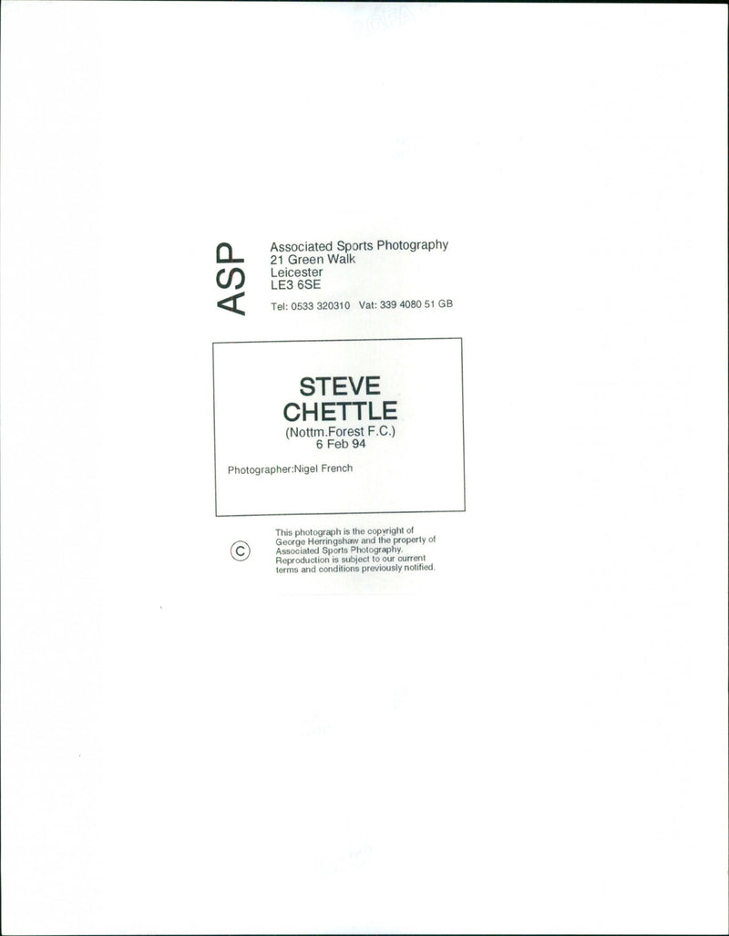 Steve Chettle - Vintage Photograph