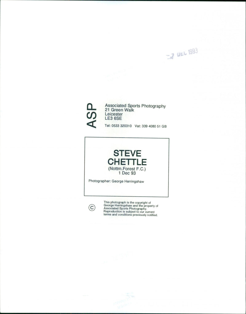 Steve Chettle - Vintage Photograph