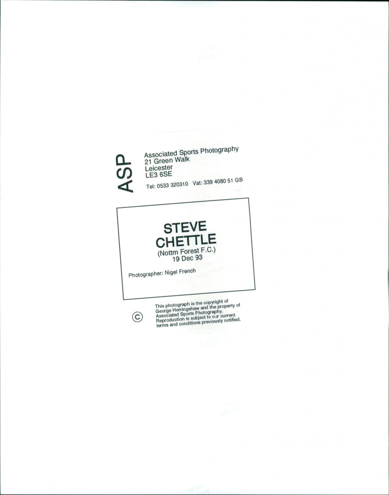 Steve Chettle - Vintage Photograph