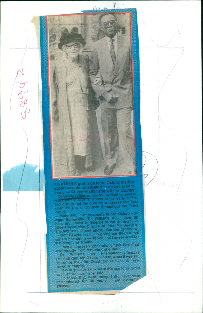 Dr. Cicely Williams and Prof. Aki Sawyer - Vintage Photograph