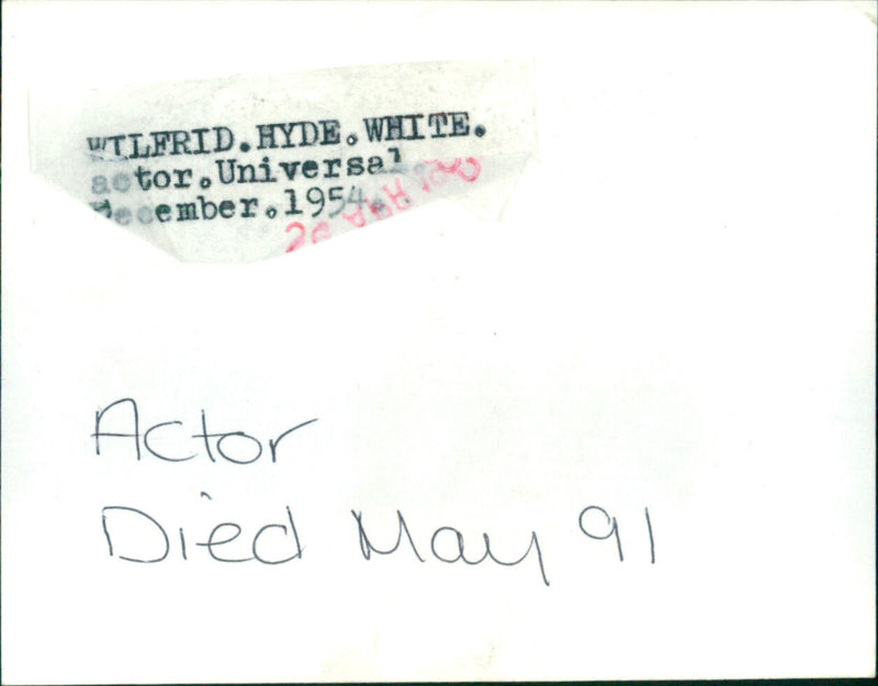 Wilfred Hyde-White - Vintage Photograph