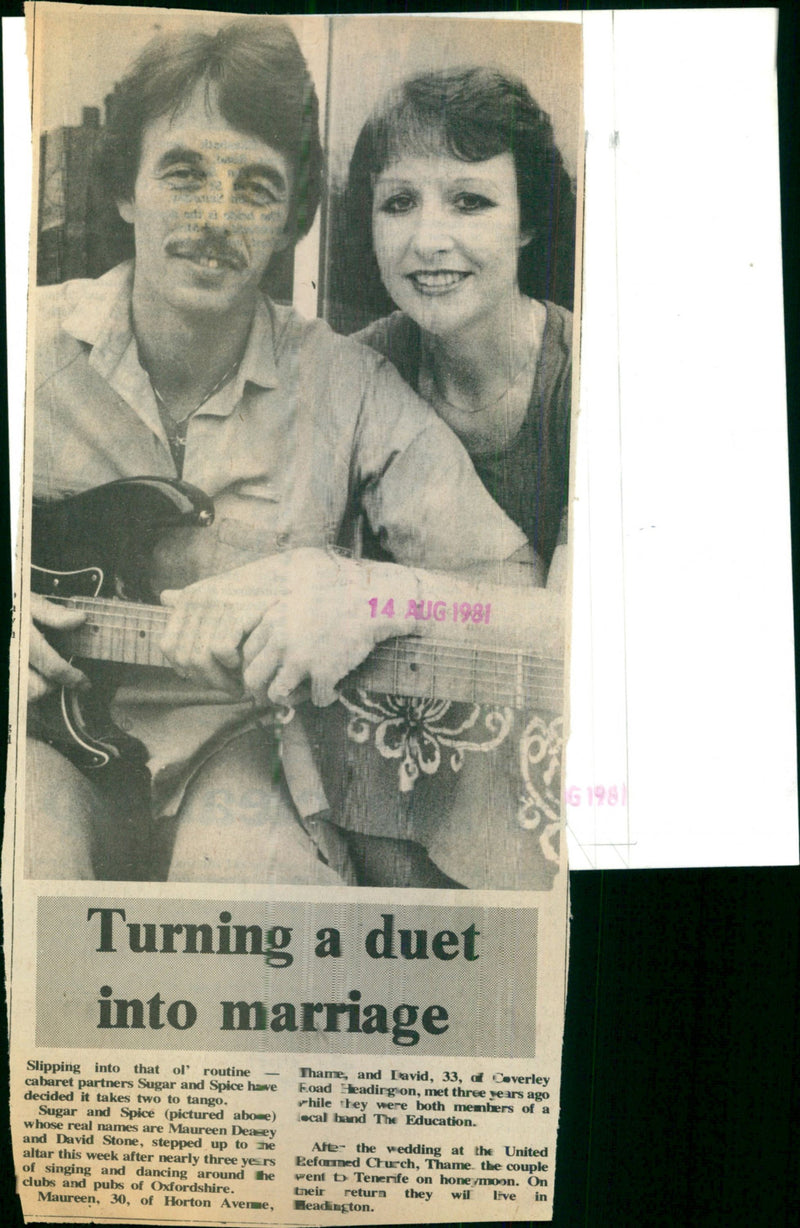 Maureen Deasey, David Stone - Vintage Photograph