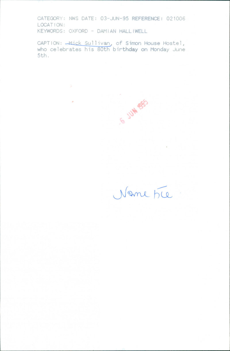 Mick Sullivan - Vintage Photograph