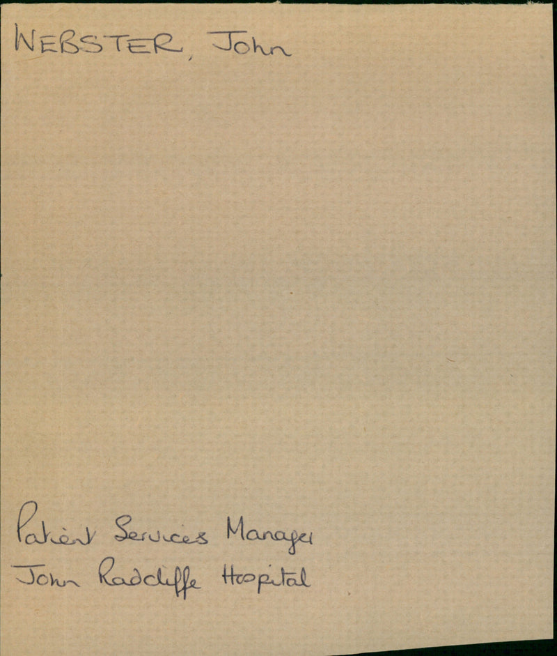 john webster - Vintage Photograph