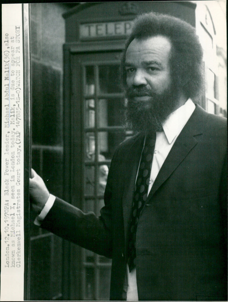 Black Power leader Michael Abdul Malik prepares to appear in court in London. - Vintage Photograph