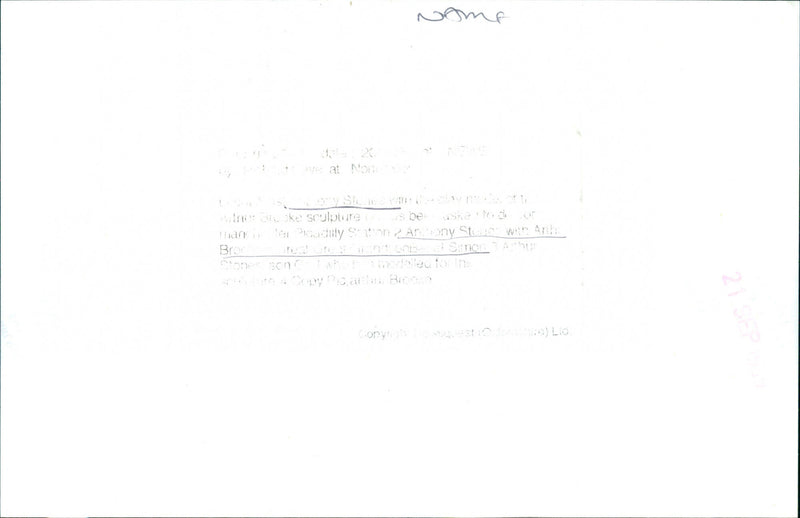 Anthony Stones and his son, Anh Bron Stones, winning the clay modelling competition at Piccadilly Station. - Vintage Photograph