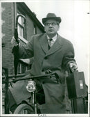 Harry Worth takes a stand against authority in the new BBC comedy series, Here's Harry. - Vintage Photograph
