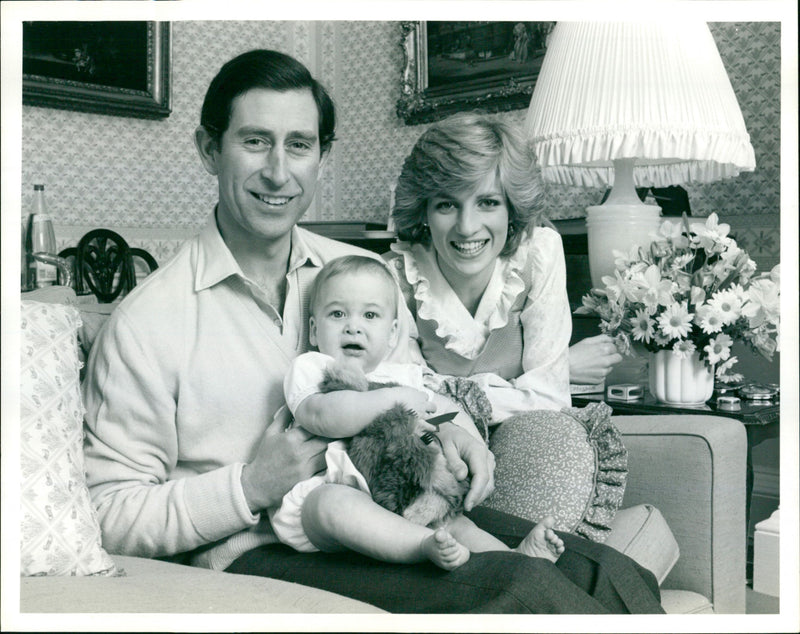 Prince and Princess of Wales with Prince William - Vintage Photograph