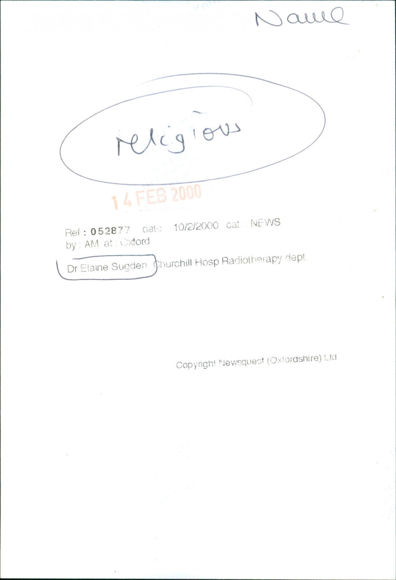 Dr Elaine Sugden - Vintage Photograph