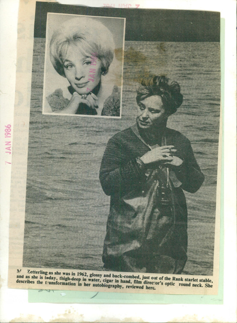 Actress and filmmaker Margaretha Zetterling pictured in 1962 and 1986. - Vintage Photograph
