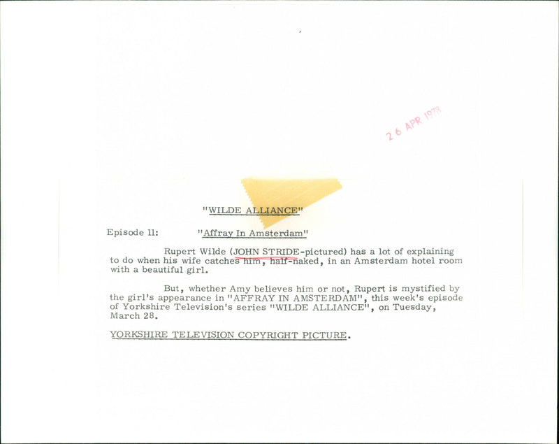 John Stride - Vintage Photograph