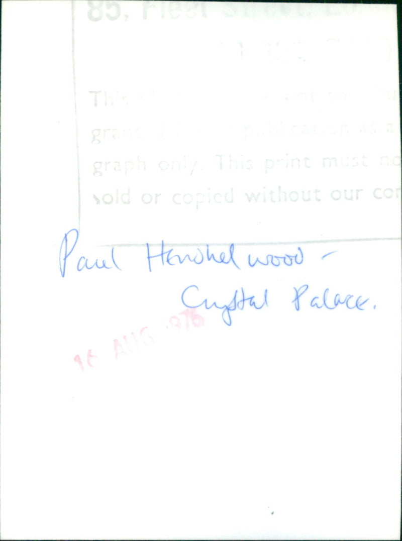 Paul Hinshelwood - Vintage Photograph