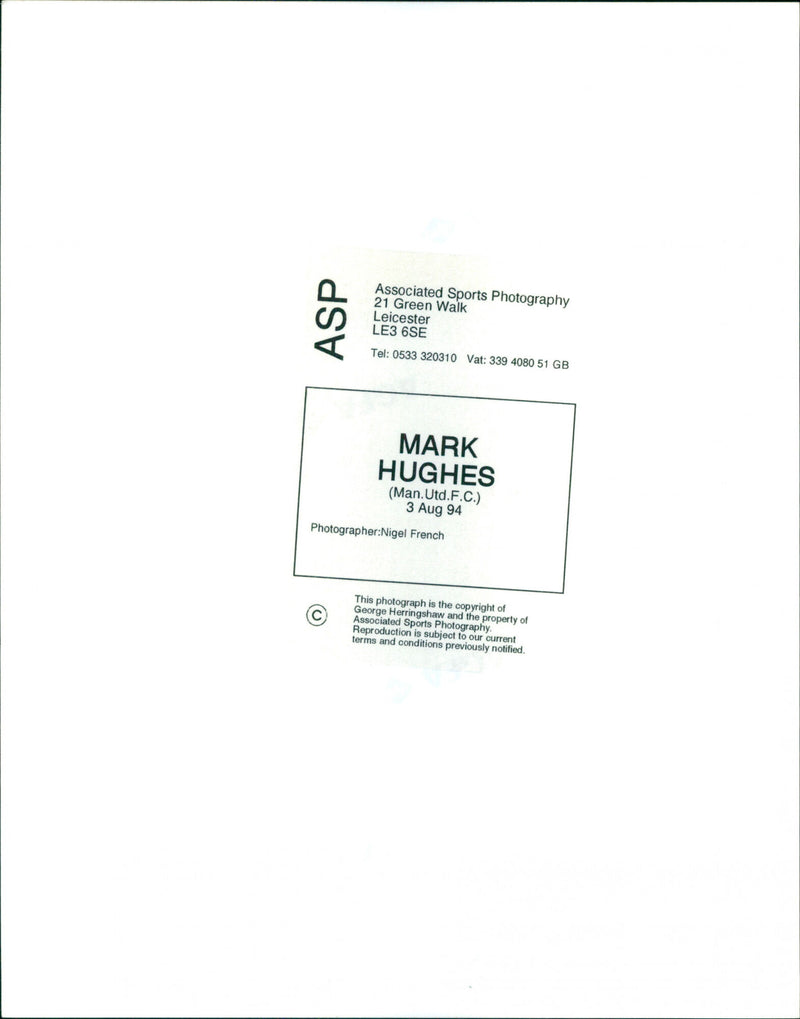 Mark Hughes - Vintage Photograph