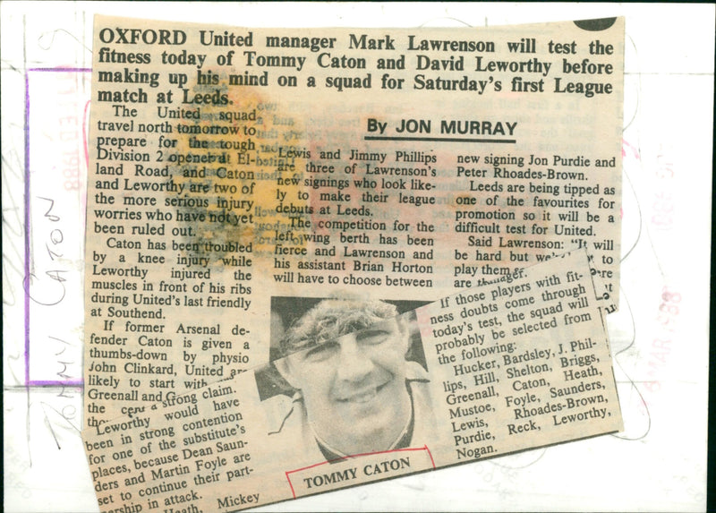 Tommy Caton - Vintage Photograph