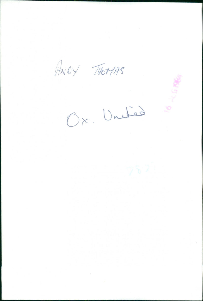 Andy Thomas - Vintage Photograph