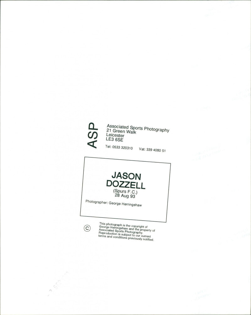 Jason Dozzell - Vintage Photograph