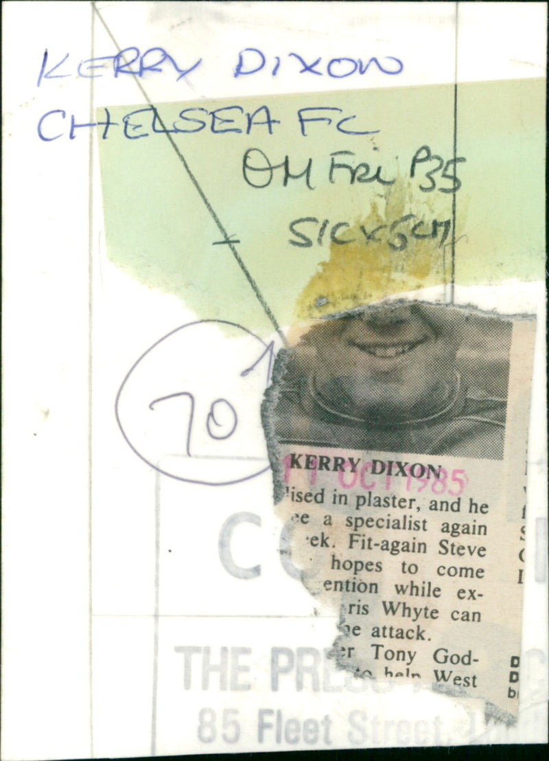Kerry Dixon - Vintage Photograph