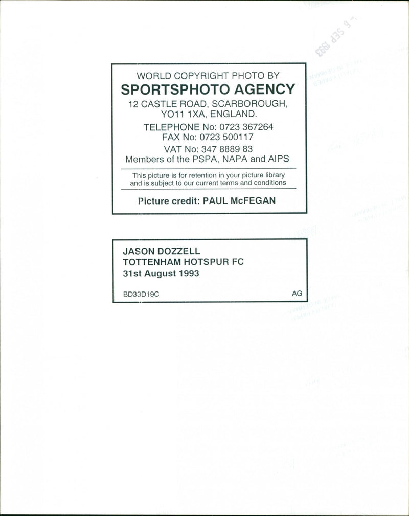 Jason Dozzell - Vintage Photograph