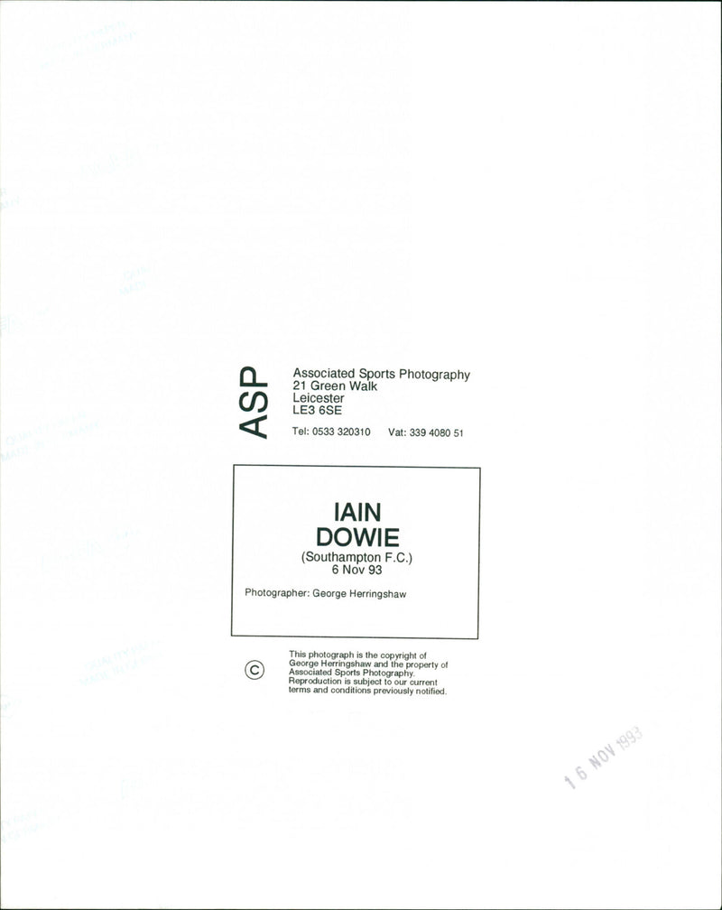 Iain Dowie - Vintage Photograph