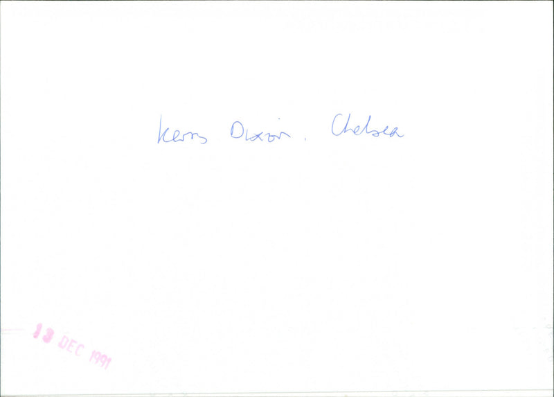 Kerry Dixon - Vintage Photograph