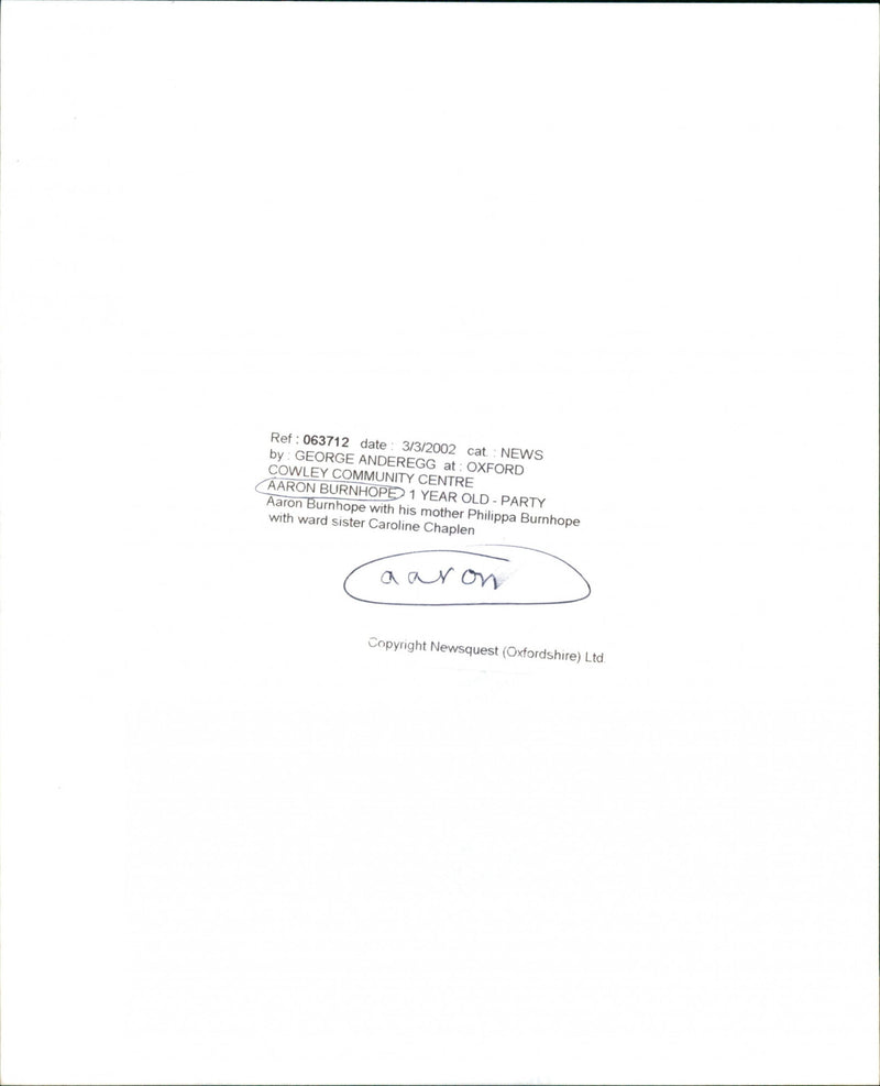 Aaron Burnhope - Vintage Photograph