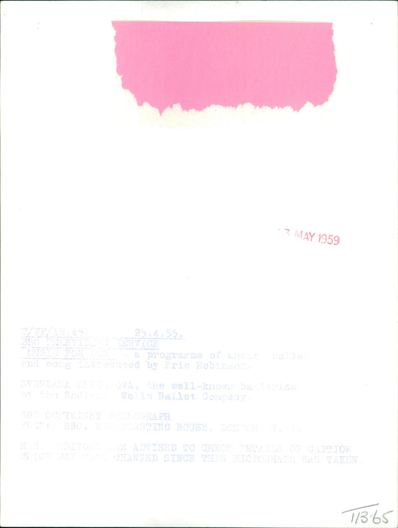 Svetlana Beriosova - Vintage Photograph