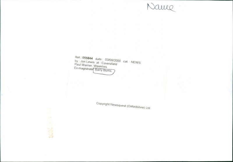 Barry Burns - Vintage Photograph