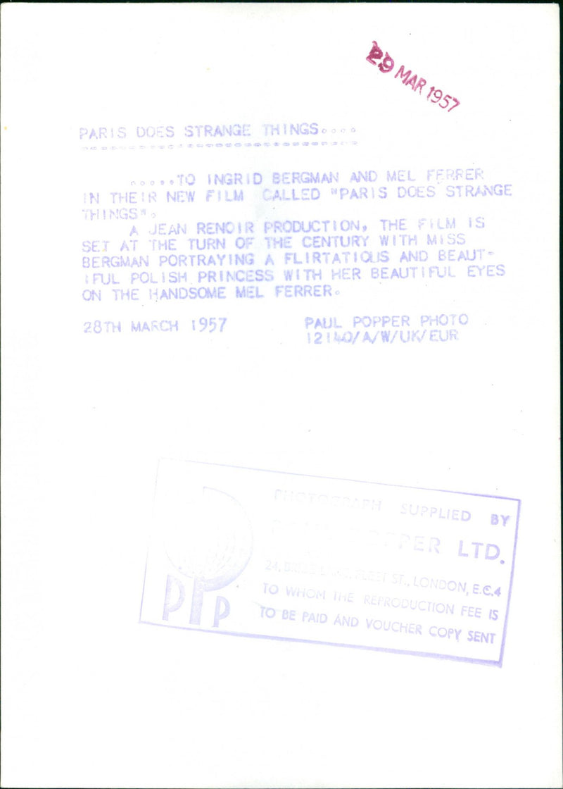 Ingrid Bergman and Mel Ferrer - Vintage Photograph