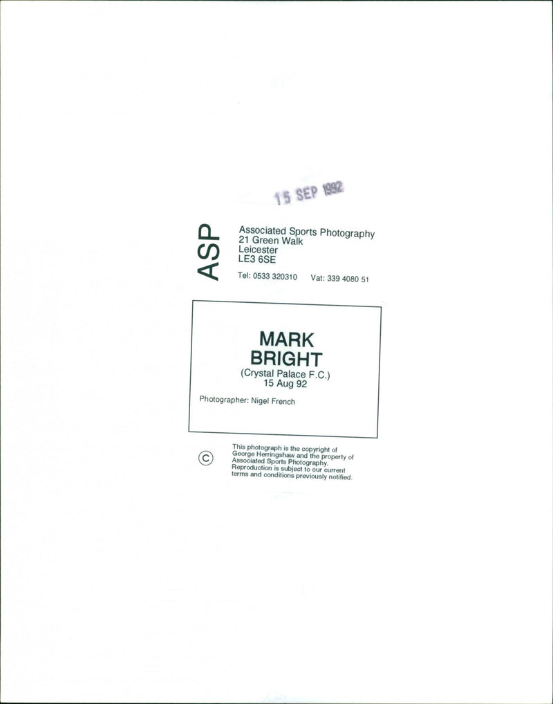 Mark Bright - Vintage Photograph