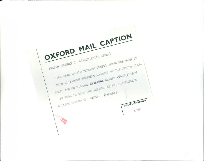 Ingrid Bergman - Vintage Photograph