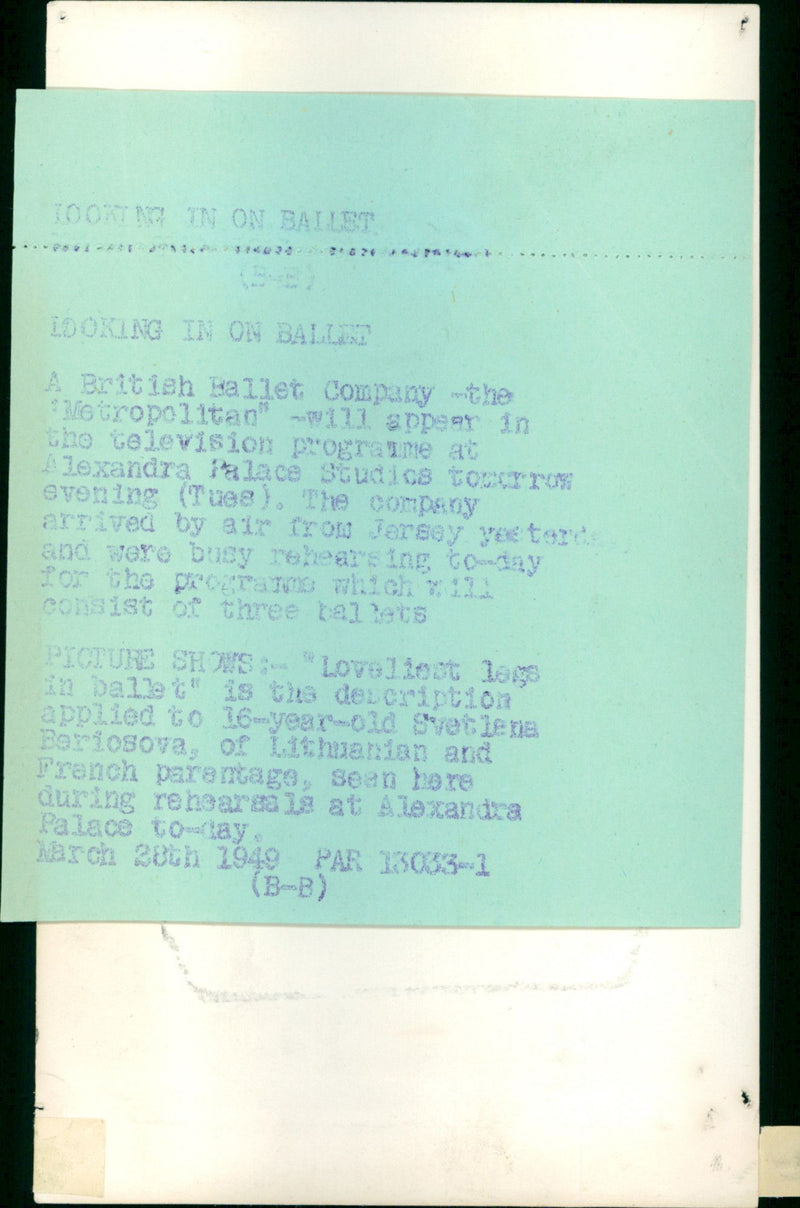 Svetlana Beriosova - Vintage Photograph