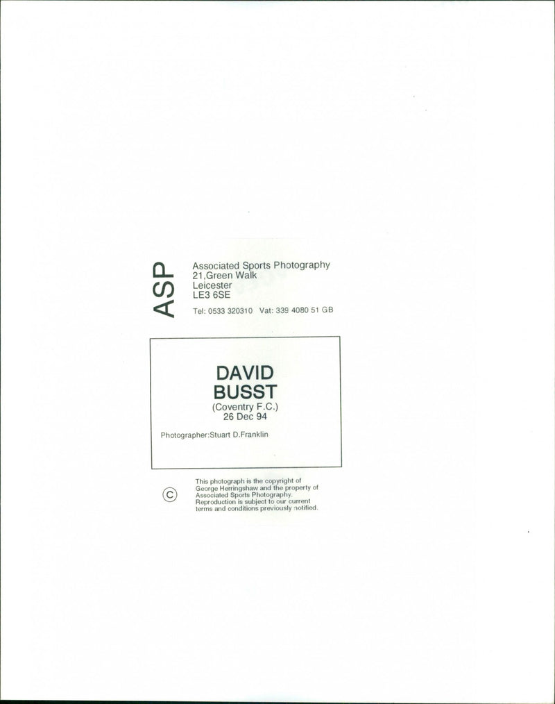 David Busst - Vintage Photograph
