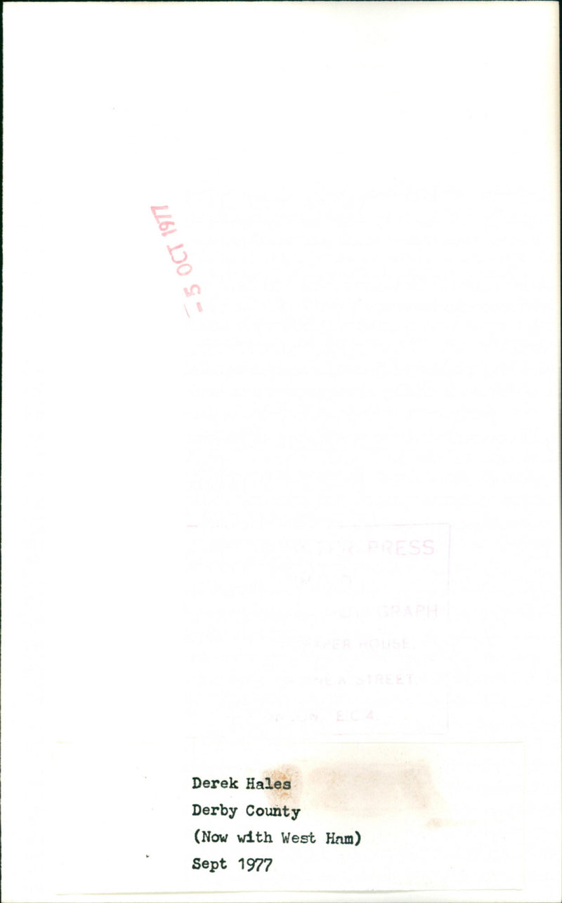 Derek Hales, Derby County - Vintage Photograph