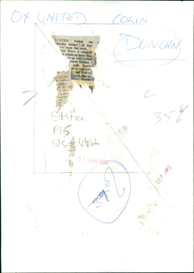 Bruce Rowe, a coloured player. - Vintage Photograph