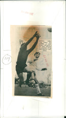 Tony Foster, Banbury striker, tackling a goalkeeper - Vintage Photograph