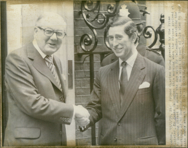 James Callaghan with Prince Charles - Vintage Photograph