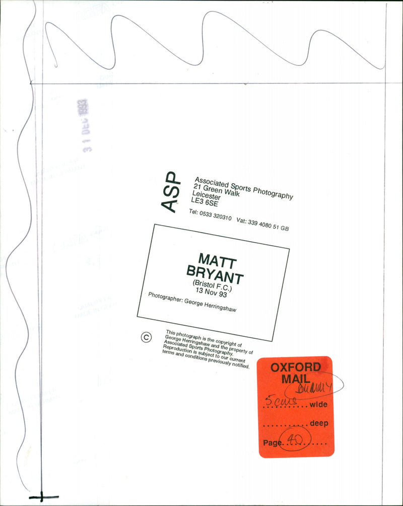 Matt Bryant - Vintage Photograph