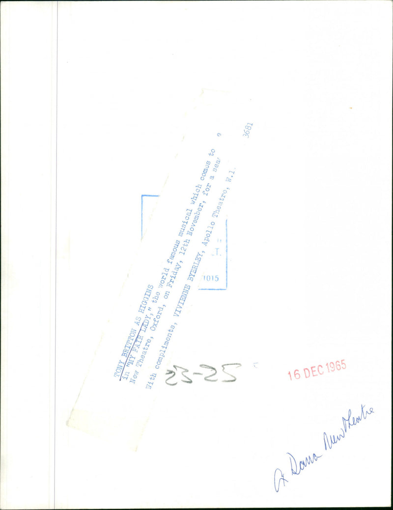 Tony Britton, - Vintage Photograph