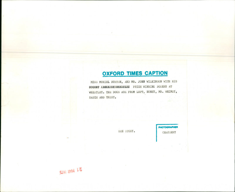 Miss Muriel Burton, Mr John Wilkinson - Vintage Photograph