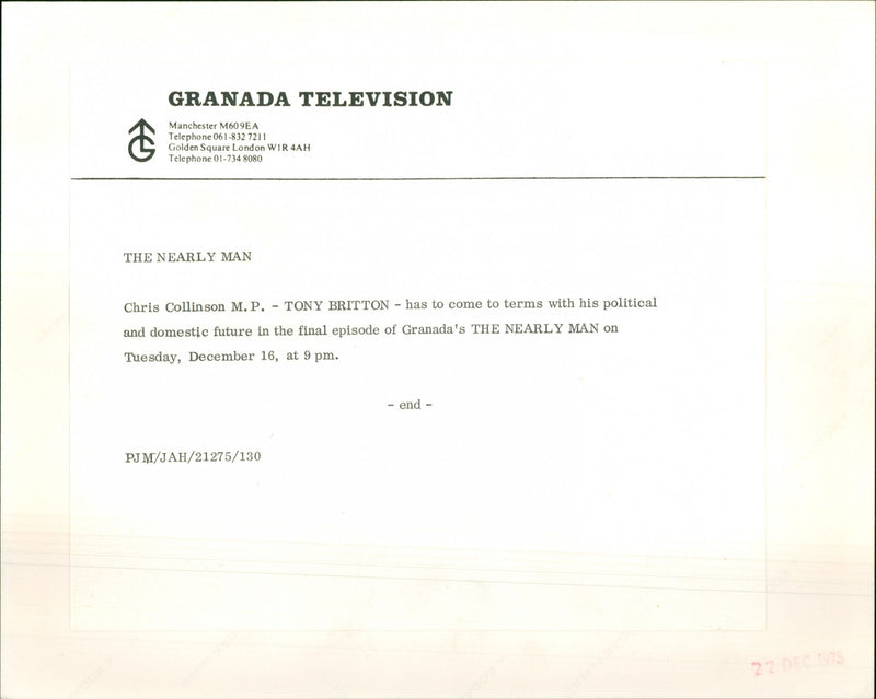 Tony Britton - Vintage Photograph