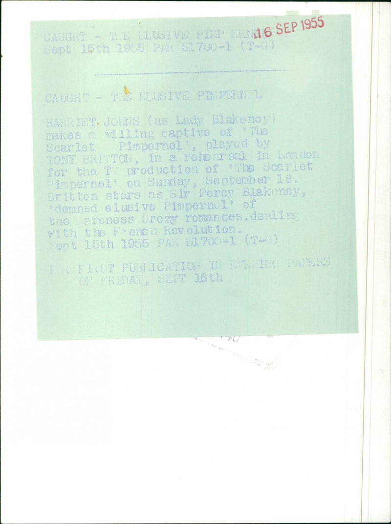 Tony Britton, Harriet Johns - Vintage Photograph