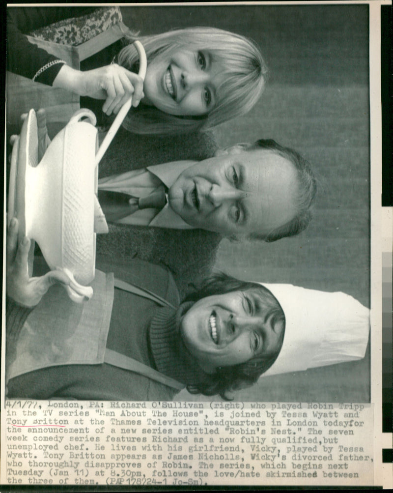 Tony Britton, Richard O'Sullivan, Tessa Wyatt - Vintage Photograph